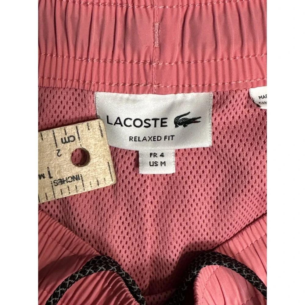 LACOSTE Showerproof Taffeta Shorts Men's Size M Pink GH5457